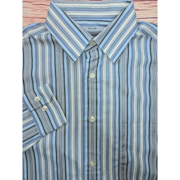 Johnston & Murphy Mens Easy Care Striped Long-Sleeve Dress Shirt Medium - Picture 6 of 8